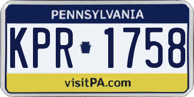 PA license plate KPR1758