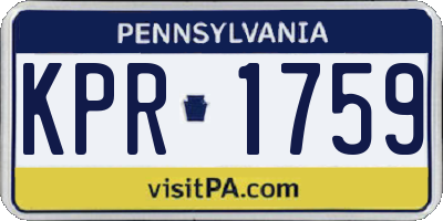 PA license plate KPR1759