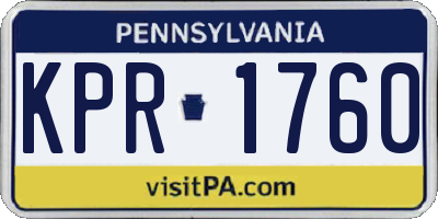 PA license plate KPR1760