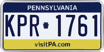 PA license plate KPR1761
