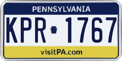 PA license plate KPR1767