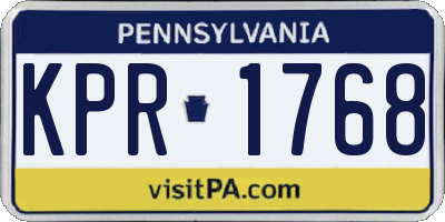 PA license plate KPR1768