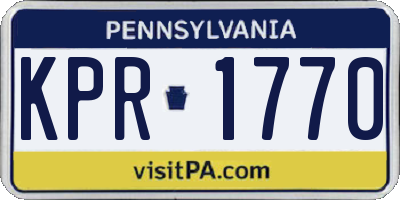 PA license plate KPR1770