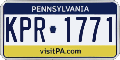 PA license plate KPR1771