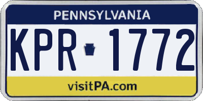 PA license plate KPR1772