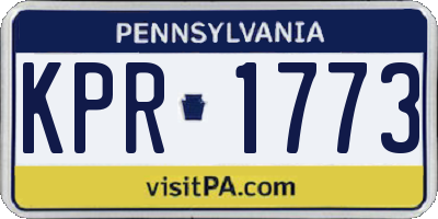PA license plate KPR1773