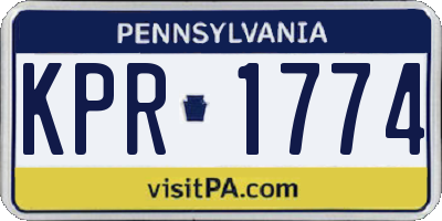 PA license plate KPR1774