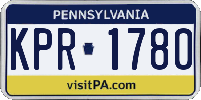 PA license plate KPR1780