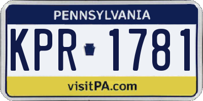 PA license plate KPR1781