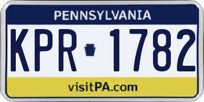 PA license plate KPR1782