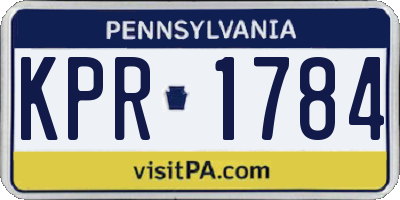 PA license plate KPR1784
