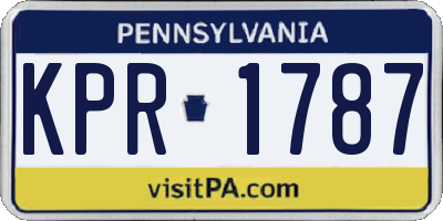 PA license plate KPR1787