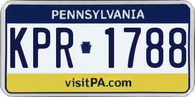 PA license plate KPR1788