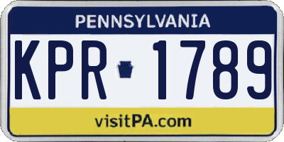 PA license plate KPR1789