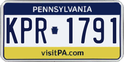 PA license plate KPR1791