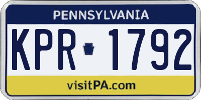 PA license plate KPR1792
