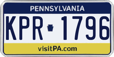 PA license plate KPR1796