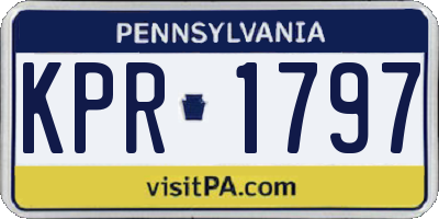 PA license plate KPR1797