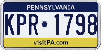 PA license plate KPR1798