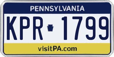PA license plate KPR1799