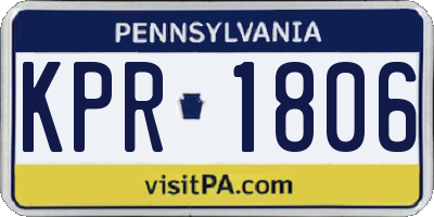 PA license plate KPR1806