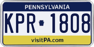 PA license plate KPR1808