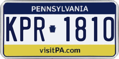 PA license plate KPR1810