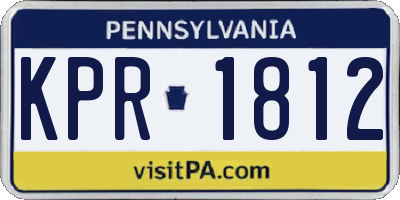 PA license plate KPR1812