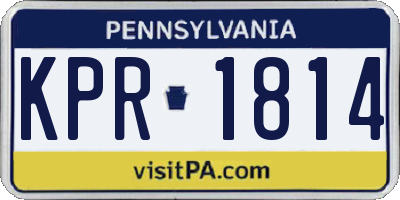 PA license plate KPR1814