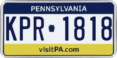 PA license plate KPR1818