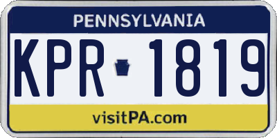 PA license plate KPR1819