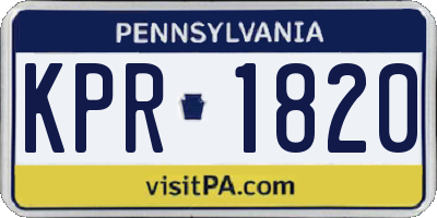 PA license plate KPR1820