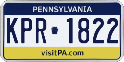 PA license plate KPR1822
