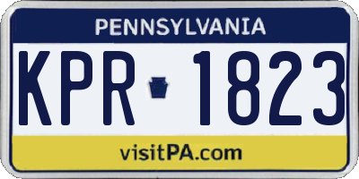 PA license plate KPR1823