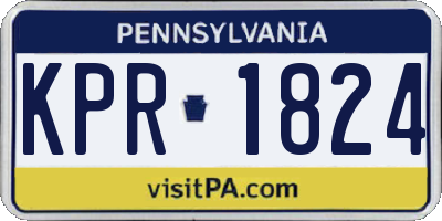 PA license plate KPR1824