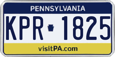 PA license plate KPR1825