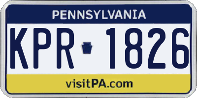 PA license plate KPR1826