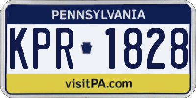 PA license plate KPR1828