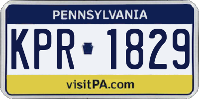 PA license plate KPR1829