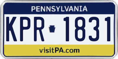 PA license plate KPR1831