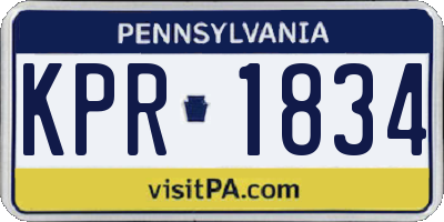 PA license plate KPR1834