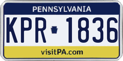 PA license plate KPR1836
