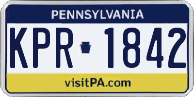 PA license plate KPR1842