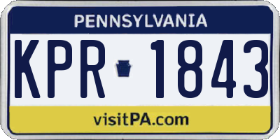 PA license plate KPR1843