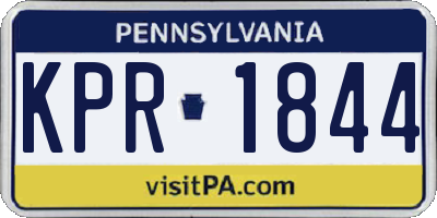 PA license plate KPR1844