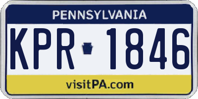 PA license plate KPR1846