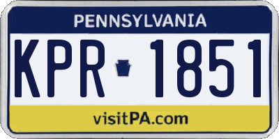 PA license plate KPR1851