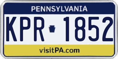 PA license plate KPR1852