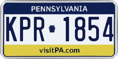 PA license plate KPR1854