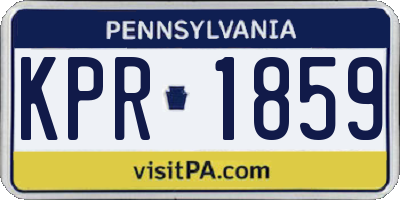 PA license plate KPR1859